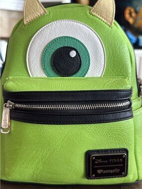 Loungefly Disney Pixar Mike Wazowski Green Mini Backpack